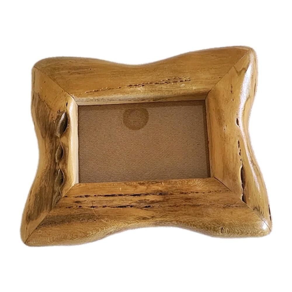 Vtg 1999 Saguaro Chollo Cactus Wood Photo Frame 4x6 Pic Southwest Arizona USA